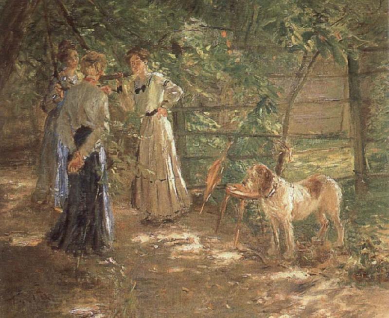 Fritz von Uhde In the Garden Norge oil painting art